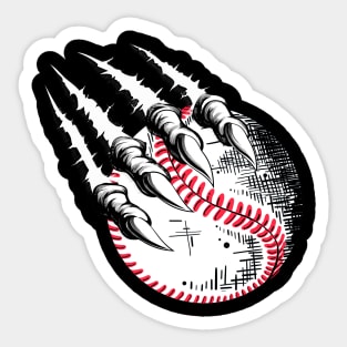 Skeleton hand baseball scratching baseball player Sticker